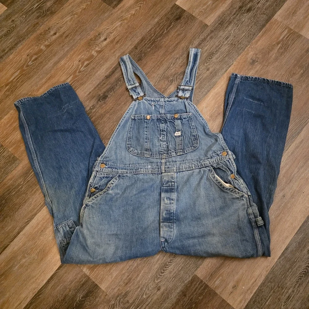 VTG Lee Denim‎ Overalls 1940s 1950s Sanforized Donut Buttons USA 29